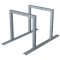 Bicycle rack - row arrangement | lean-on hoop made of steel tube 60 x 60 mm | hot-dip galvanized | for 2 bicycles
